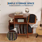 Meuble de rangement pour disques vinyles rustique 35, support pour platine vinyle avec étagères ouvertes, table pour tourne-disque