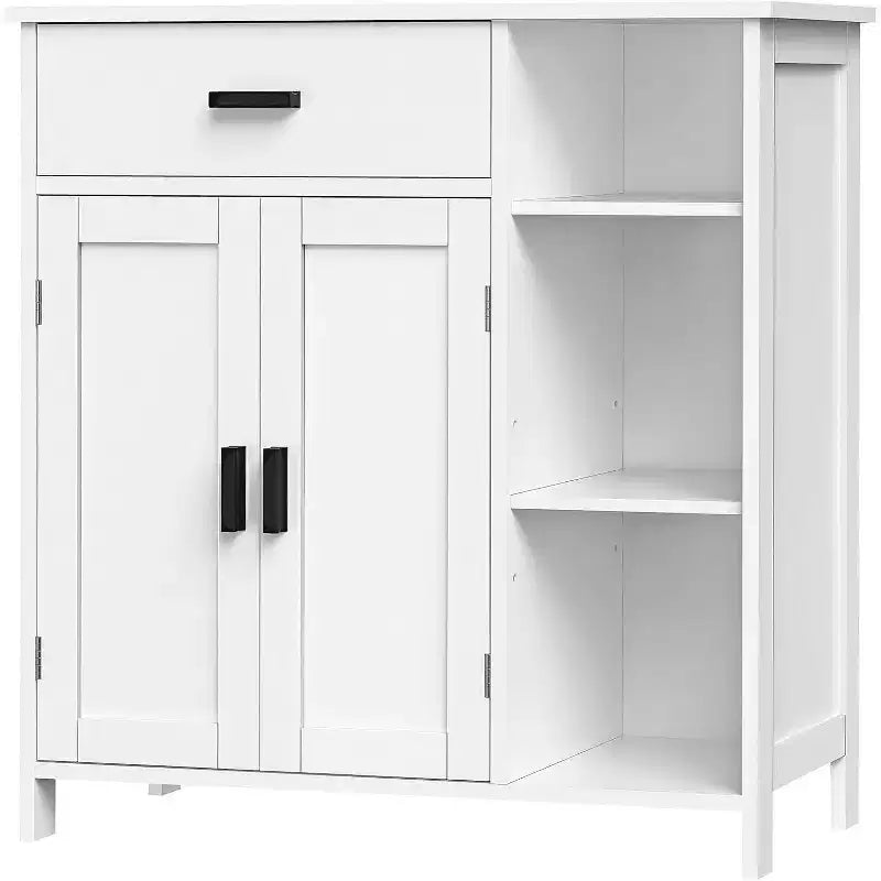 Dcolora Bathroom Cabinet, Floor Storage Cabinet with Doors and Shelves, Coffee Bar Cabinets with Drawer