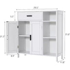 Meuble de salle de bain, Armoire de rangement au sol avec portes et étagères, Meuble de bar à café avec tiroir