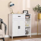Meuble de salle de bain, Armoire de rangement au sol avec portes et étagères, Meuble de bar à café avec tiroir