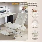 Chaise de bureau avec repose-pieds et accoudoirs relevables, chaise ergonomique à dossier haut croisé avec poches latérales, chaise en cuir à pieds croisés avec roulettes