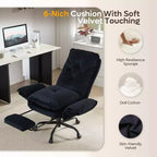 Chaise de bureau avec repose-pieds et accoudoirs relevables, chaise ergonomique à dossier haut croisé avec poches latérales, chaise en cuir à pieds croisés avec roulettes