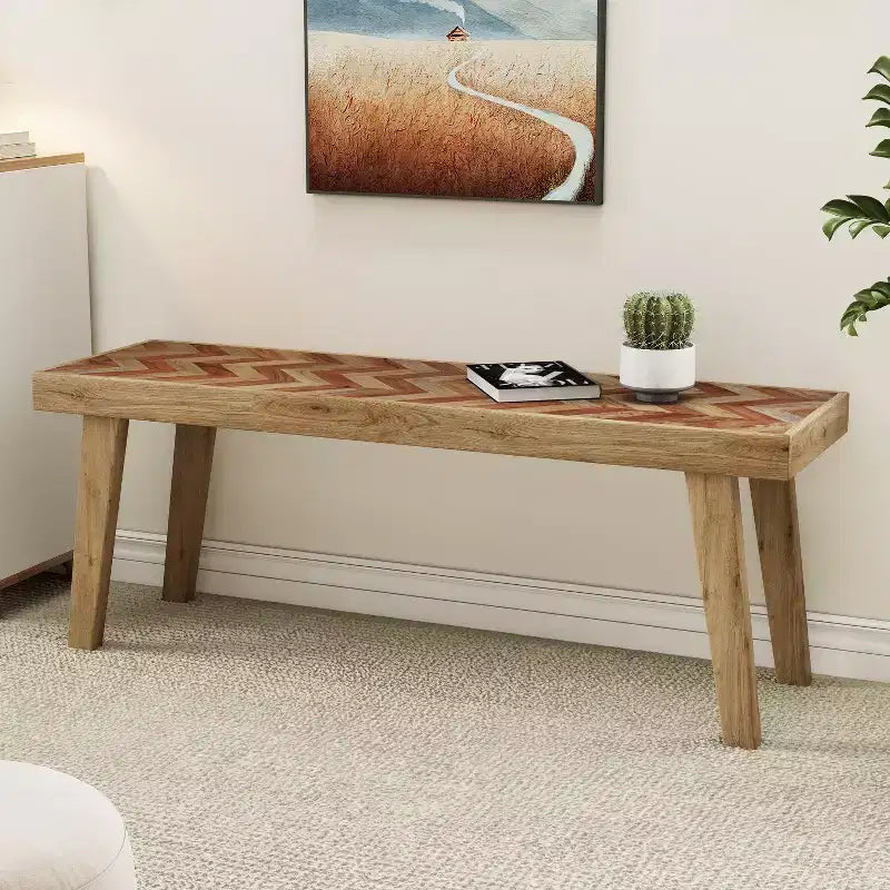 EHMKNP Mango Wood Bench,Natural