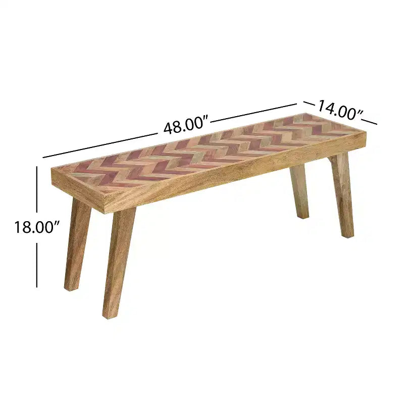 Banc en bois de manguier, Naturel