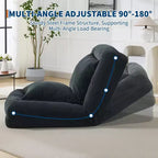 Canapé paresseux réglable à 5 positions de 165 cm, lit pour chien et humain rembourré pour adultes et animaux de compagnie, chaise longue pliable au sol