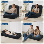 Canapé paresseux réglable à 5 positions de 165 cm, lit pour chien et humain rembourré pour adultes et animaux de compagnie, chaise longue pliable au sol