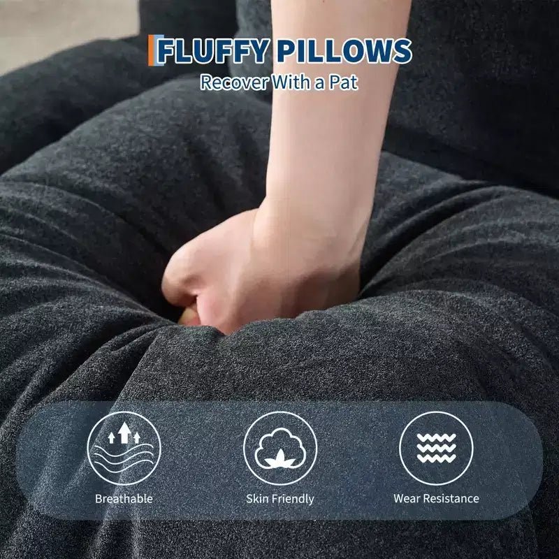 Canapé paresseux réglable à 5 positions de 165 cm, lit pour chien et humain rembourré pour adultes et animaux de compagnie, chaise longue pliable au sol