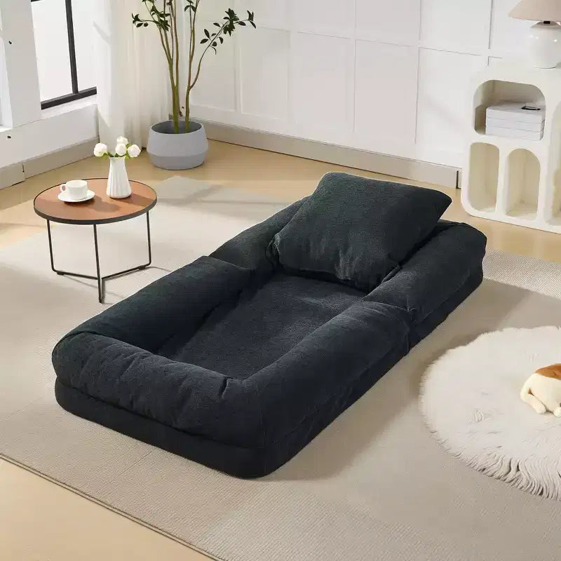 Canapé paresseux réglable à 5 positions de 165 cm, lit pour chien et humain rembourré pour adultes et animaux de compagnie, chaise longue pliable au sol