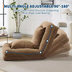 Canapé paresseux réglable à 5 positions de 165 cm, lit pour chien et humain rembourré pour adultes et animaux de compagnie, chaise longue pliable au sol