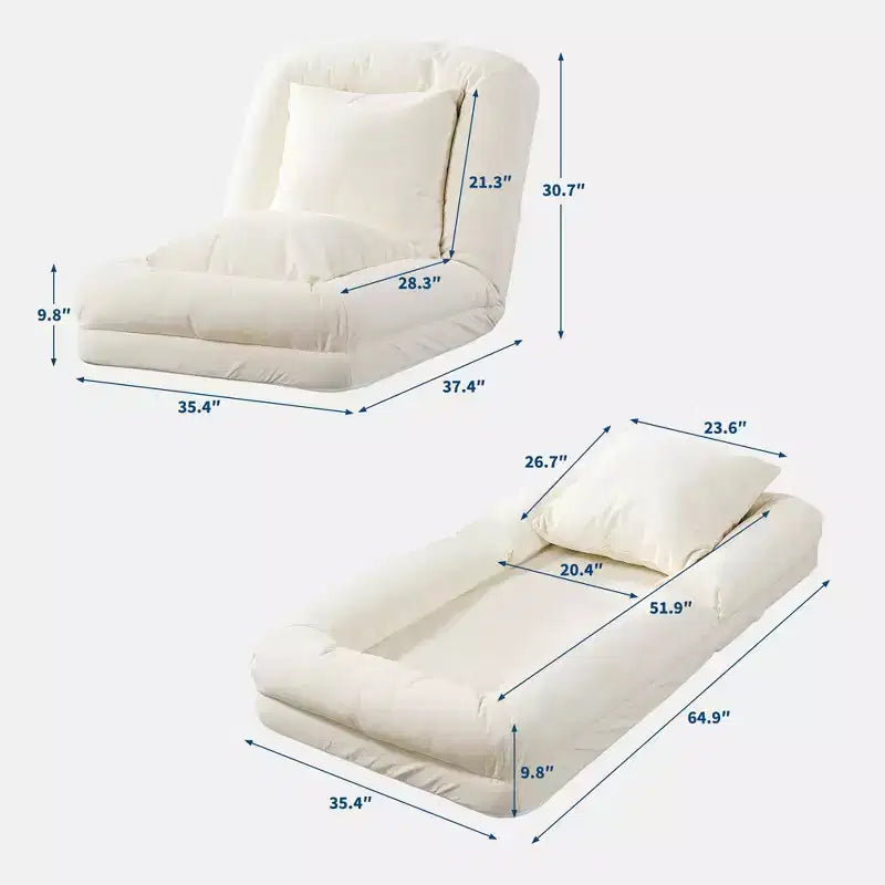 Canapé paresseux réglable à 5 positions de 165 cm, lit pour chien et humain rembourré pour adultes et animaux de compagnie, chaise longue pliable au sol
