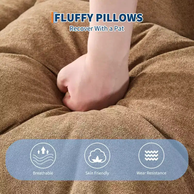 Canapé paresseux réglable à 5 positions de 165 cm, lit pour chien et humain rembourré pour adultes et animaux de compagnie, chaise longue pliable au sol