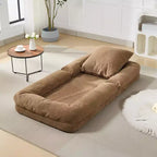 Canapé paresseux réglable à 5 positions de 165 cm, lit pour chien et humain rembourré pour adultes et animaux de compagnie, chaise longue pliable au sol