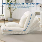 Canapé paresseux réglable à 5 positions de 165 cm, lit pour chien et humain rembourré pour adultes et animaux de compagnie, chaise longue pliable au sol