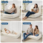 Canapé paresseux réglable à 5 positions de 165 cm, lit pour chien et humain rembourré pour adultes et animaux de compagnie, chaise longue pliable au sol