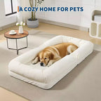 Canapé paresseux réglable à 5 positions de 165 cm, lit pour chien et humain rembourré pour adultes et animaux de compagnie, chaise longue pliable au sol