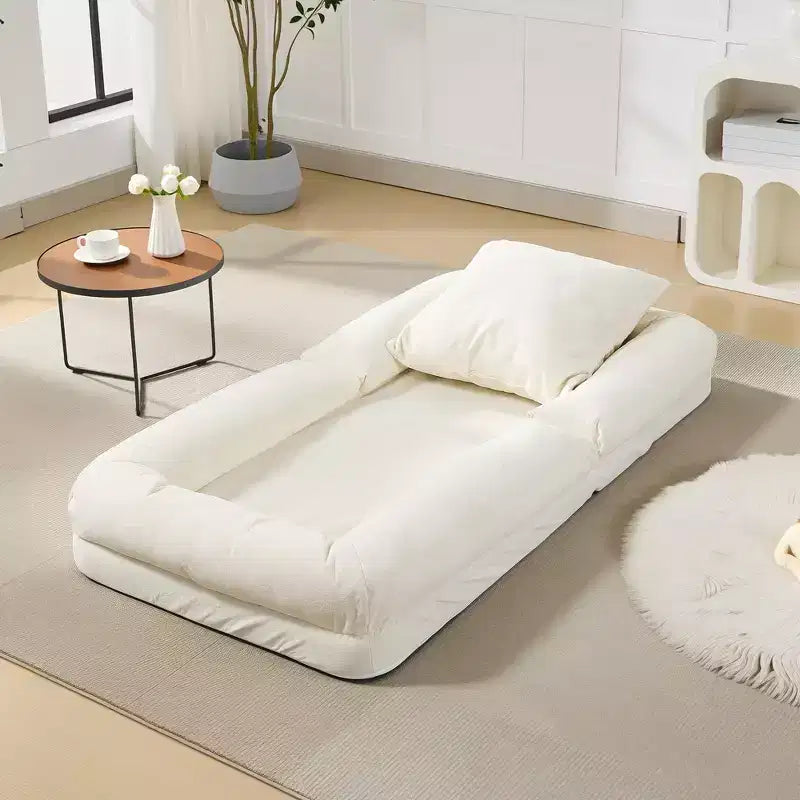 Canapé paresseux réglable à 5 positions de 165 cm, lit pour chien et humain rembourré pour adultes et animaux de compagnie, chaise longue pliable au sol