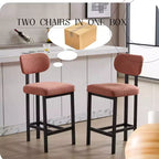 2 tabourets de bar en tissu rembourré à hauteur de comptoir pour salles à manger, chaises sans accoudoirs tabourets d'îlot de cuisine avec pieds en métal noir