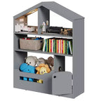 Étagère à Livres pour Enfants en Bois avec Rangement de Jouets, Bibliothèque pour Tout-Petits avec Lumière à Détecteur de Mouvement, Design Maison de Poupée pour Salle de Jeux, Chambre et Salle de Classe