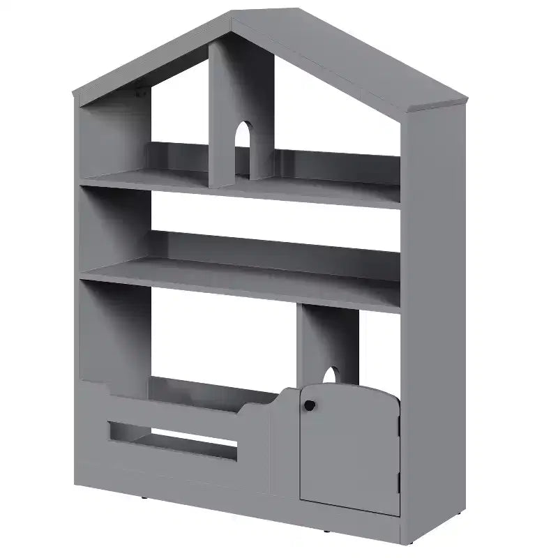 Étagère à Livres pour Enfants en Bois avec Rangement de Jouets, Bibliothèque pour Tout-Petits avec Lumière à Détecteur de Mouvement, Design Maison de Poupée pour Salle de Jeux, Chambre et Salle de Classe