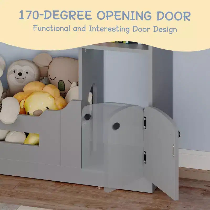 Étagère à Livres pour Enfants en Bois avec Rangement de Jouets, Bibliothèque pour Tout-Petits avec Lumière à Détecteur de Mouvement, Design Maison de Poupée pour Salle de Jeux, Chambre et Salle de Classe