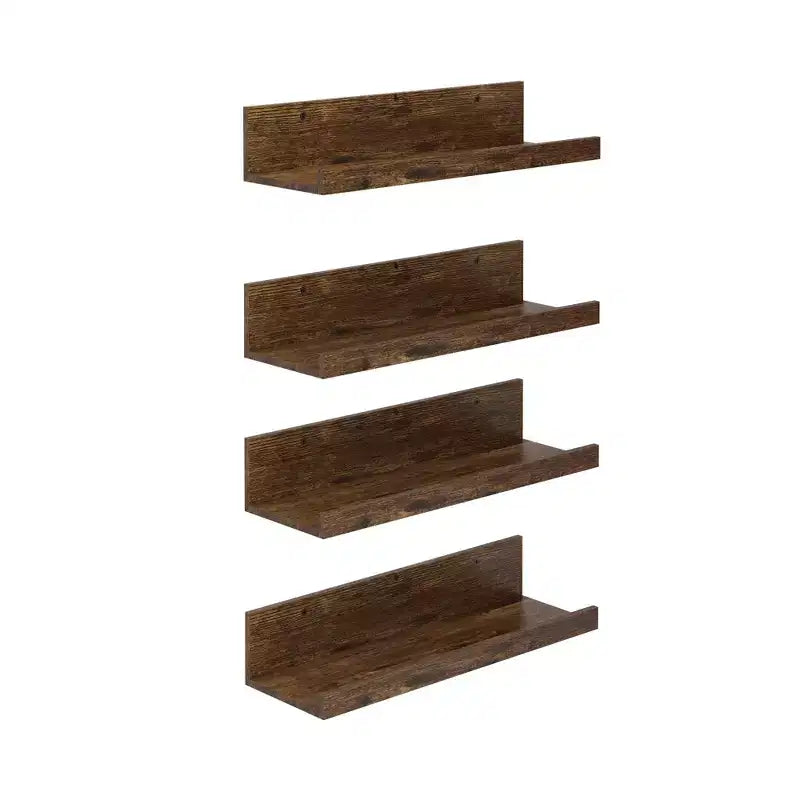 Étagères murales flottantes en bois, Étagères flottantes en bois rustique de 40 cm de large, Présentoir mural pour salon, Marron