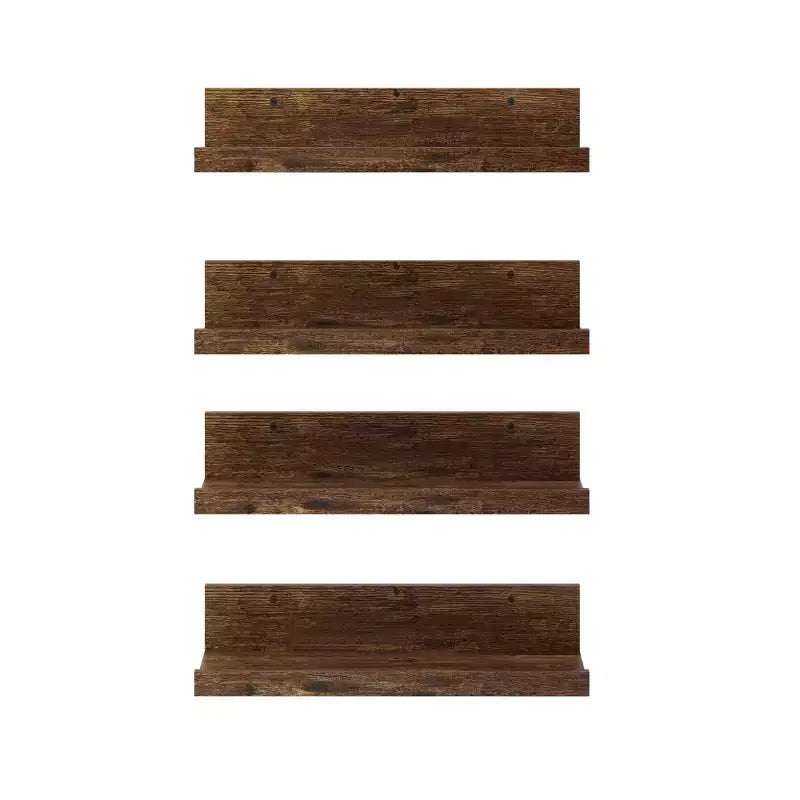 Étagères murales flottantes en bois, Étagères flottantes en bois rustique de 40 cm de large, Présentoir mural pour salon, Marron