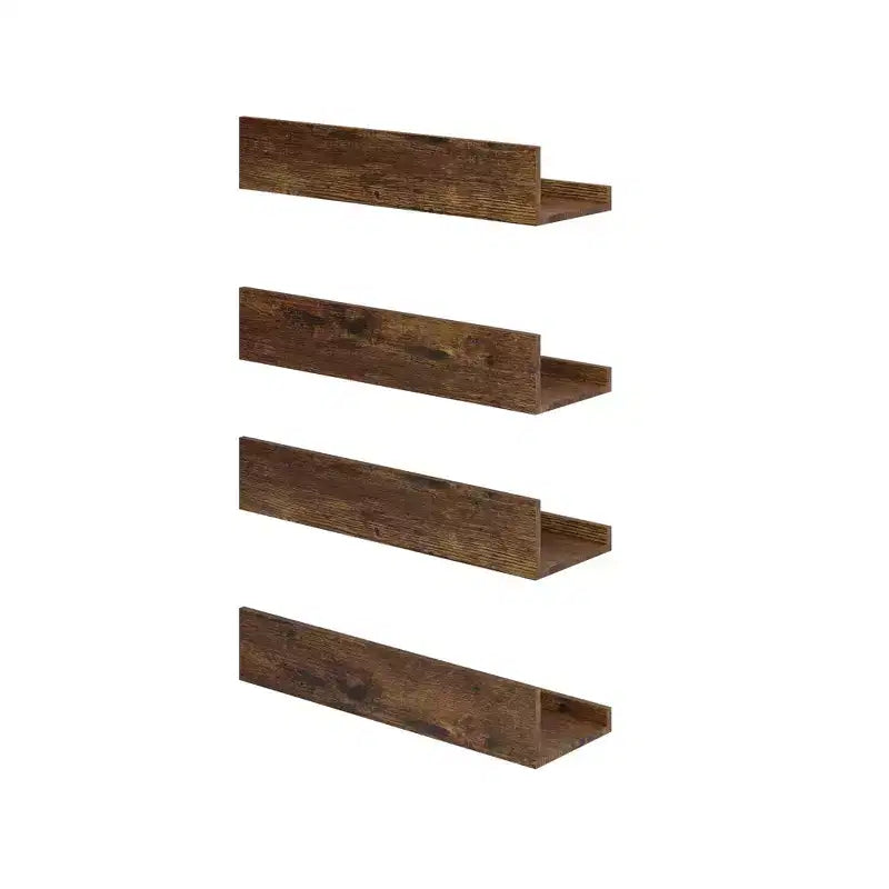 Étagères murales flottantes en bois, Étagères flottantes en bois rustique de 40 cm de large, Présentoir mural pour salon, Marron