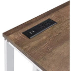 Bureau d'ordinateur moderne de 47 pouces avec pieds élégants en forme de L, bureau de travail avec cadre métallique, bureau d'écriture pour le bureau, le salon, la chambre à coucher