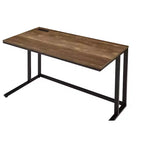 Bureau d'ordinateur moderne de 47 pouces avec pieds élégants en forme de L, bureau de travail avec cadre métallique, bureau d'écriture pour le bureau, le salon, la chambre à coucher