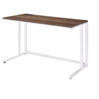Bureau d'ordinateur moderne de 47 pouces avec pieds élégants en forme de L, bureau de travail avec cadre métallique, bureau d'écriture pour le bureau, le salon, la chambre à coucher