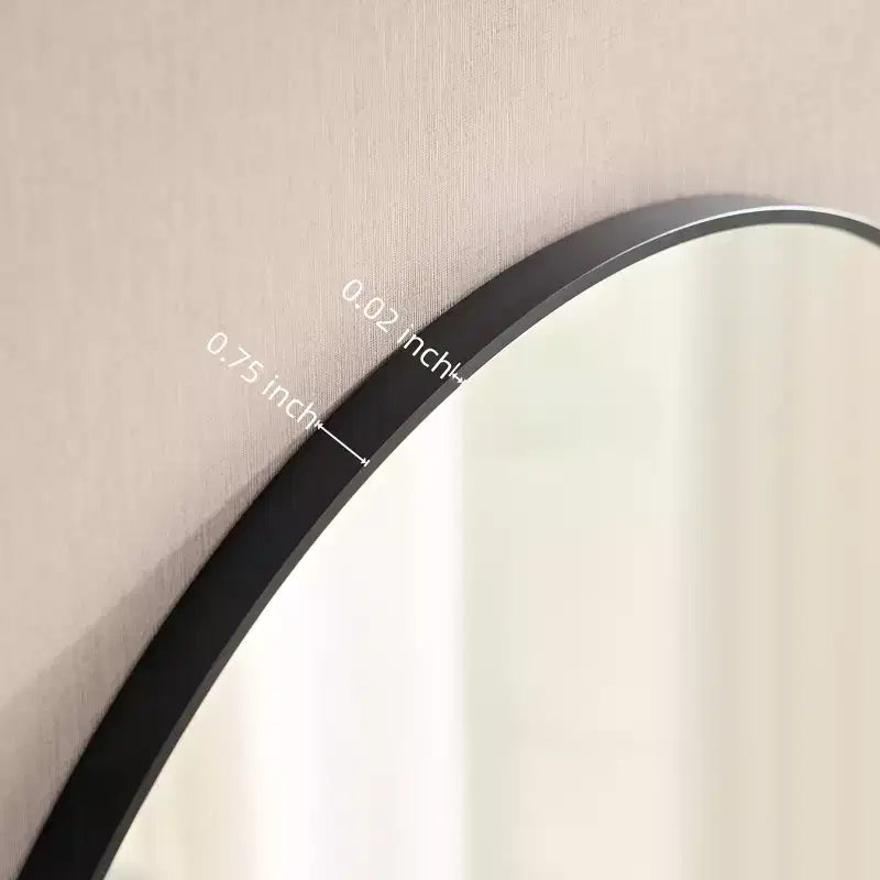 Miroir de salle de bain ovale moderne 40/36 po, miroir ovale avec cadre en aluminium, miroir mural pour salle de bain, salon, chambre à coucher