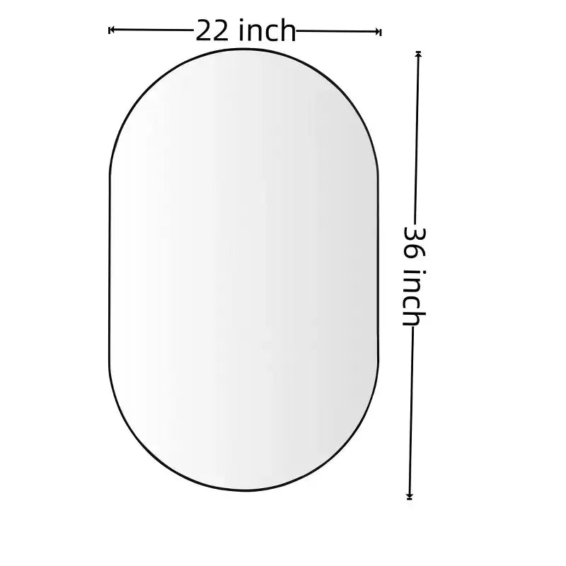 Miroir de salle de bain ovale moderne 40/36 po, miroir ovale avec cadre en aluminium, miroir mural pour salle de bain, salon, chambre à coucher