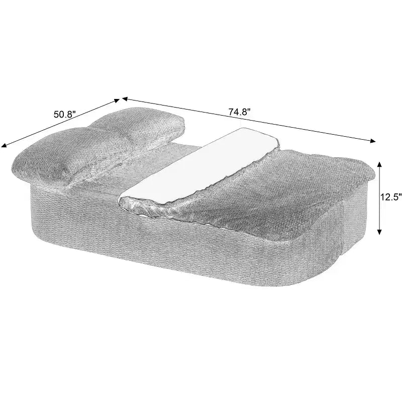 Canapé futon convertible moderne pour salon et chambre, canapé profond avec dossier confortable et couverture coussin