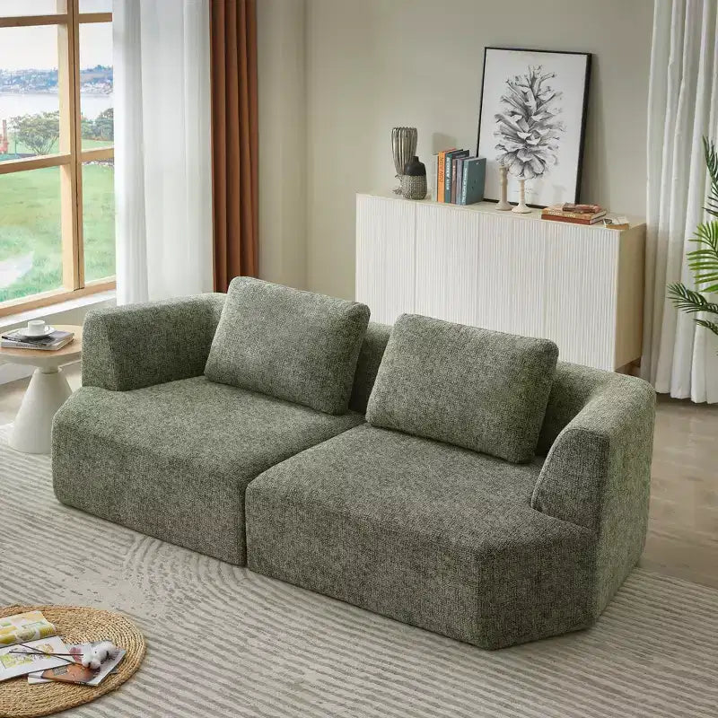 Canapé futon convertible moderne pour salon et chambre, canapé profond avec dossier confortable et couverture coussin