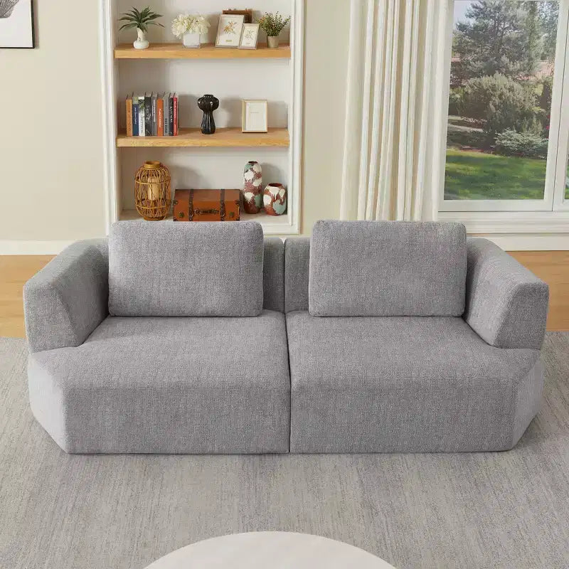 Canapé futon convertible moderne pour salon et chambre, canapé profond avec dossier confortable et couverture coussin