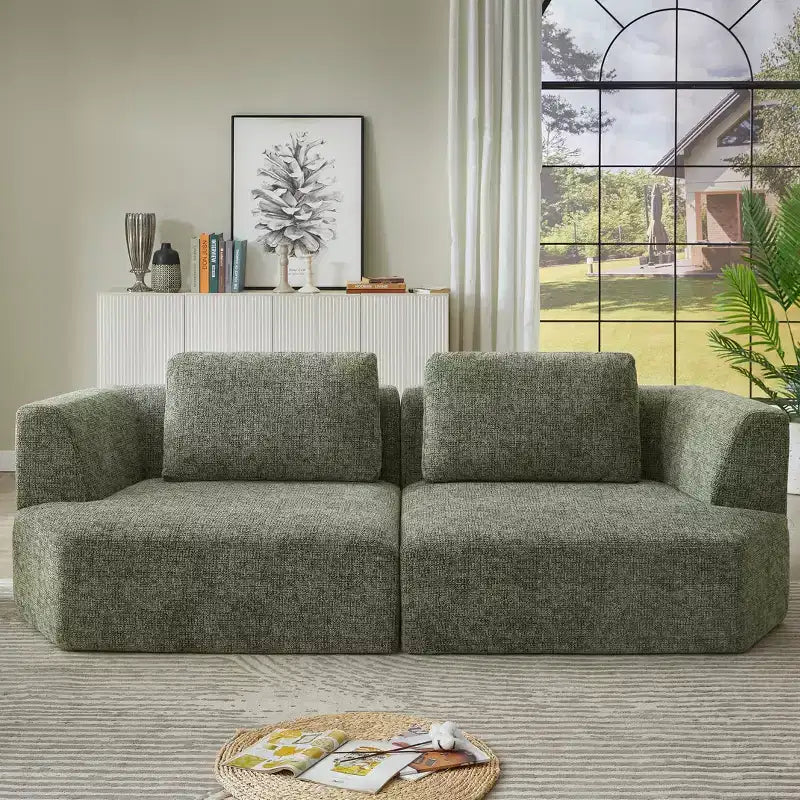 Canapé futon convertible moderne pour salon et chambre, canapé profond avec dossier confortable et couverture coussin