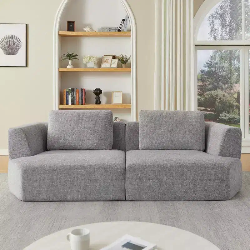 Canapé futon convertible moderne pour salon et chambre, canapé profond avec dossier confortable et couverture coussin