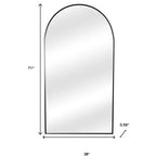 Miroir sur pied plein cadre en arche de métal noir 71