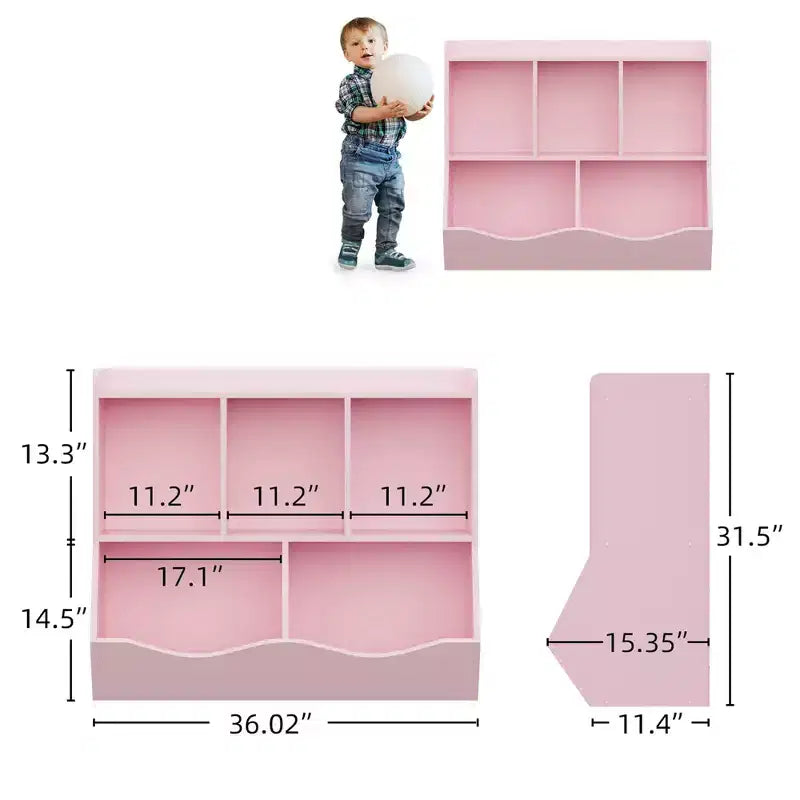 Étagères casiers avec bacs de rangement, organiseur de jouets et bibliothèque pour chambre d'enfant et salle de jeux