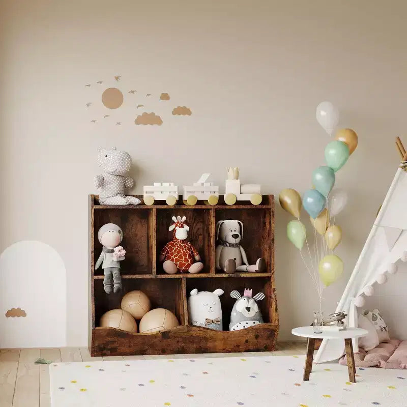 Étagères casiers avec bacs de rangement, organiseur de jouets et bibliothèque pour chambre d'enfant et salle de jeux