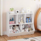 Étagères casiers avec bacs de rangement, organiseur de jouets et bibliothèque pour chambre d'enfant et salle de jeux