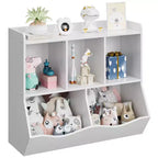 Étagères casiers avec bacs de rangement, organiseur de jouets et bibliothèque pour chambre d'enfant et salle de jeux