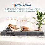 Canapé-lit et fauteuil-lit pliant 4 en 1, causeuse convertible dépliable de 193 cm avec oreiller, chaise longue tuftée pour salon, chambre à coucher