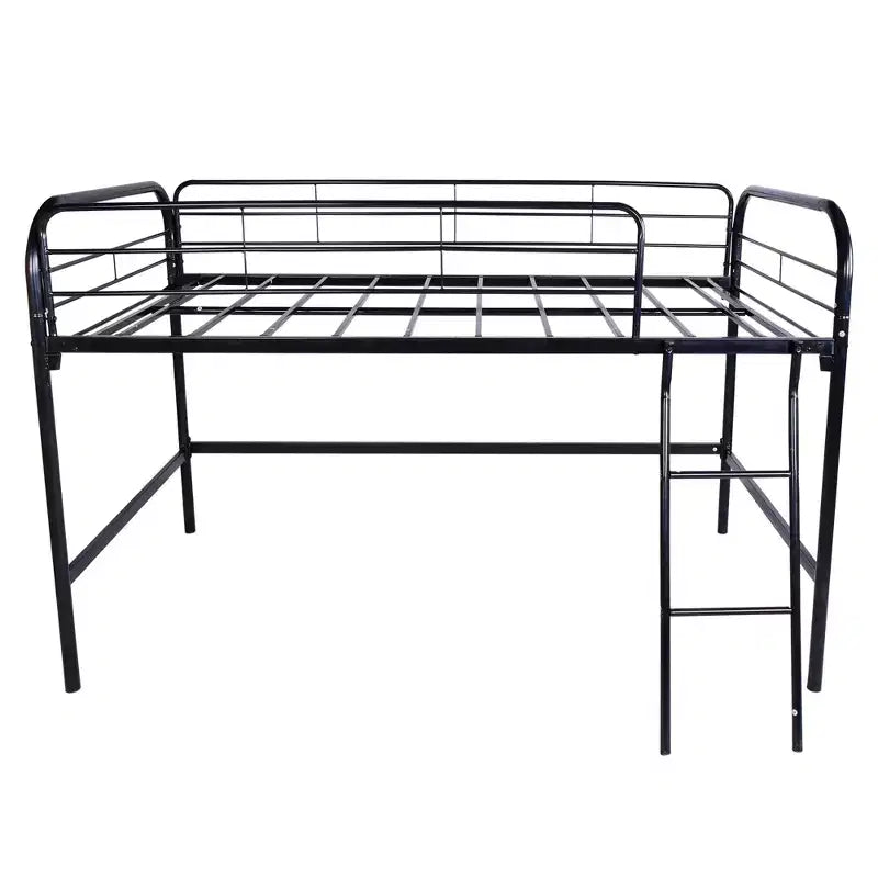 Lit mezzanine double en métal, Lit mezzanine haut double noir