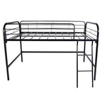 Lit mezzanine double en métal, Lit mezzanine haut double noir