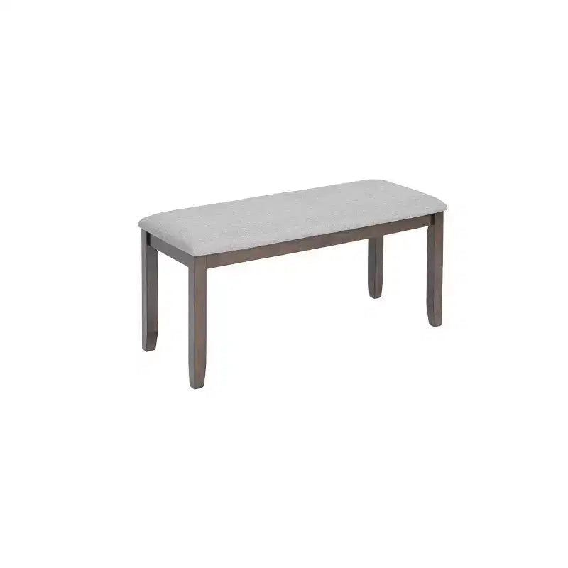 Ensemble de salle à manger 6 pièces en bois avec 4 chaises rembourrées et un banc, meubles de cuisine et de salle à manger, gris