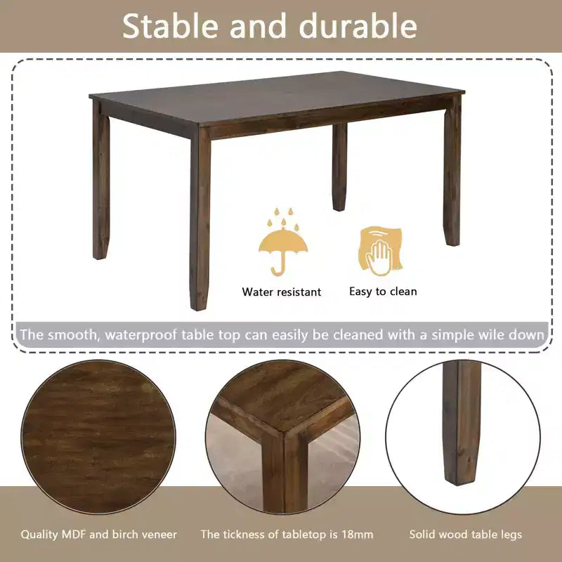 Ensemble de salle à manger 6 pièces en bois avec 4 chaises rembourrées et un banc, meubles de cuisine et de salle à manger, gris