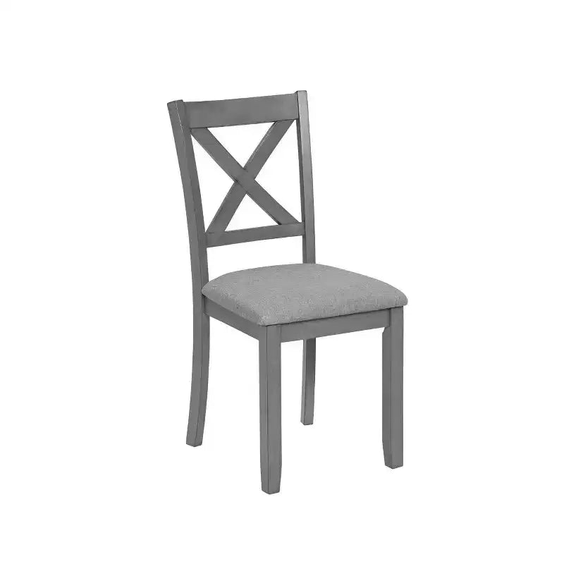 Ensemble de salle à manger 6 pièces en bois avec 4 chaises rembourrées et un banc, meubles de cuisine et de salle à manger, gris