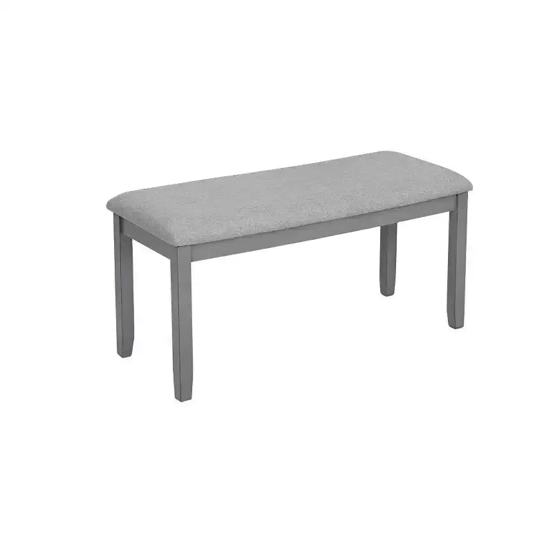 Ensemble de salle à manger 6 pièces en bois avec 4 chaises rembourrées et un banc, meubles de cuisine et de salle à manger, gris