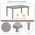 Ensemble de salle à manger 6 pièces en bois avec 4 chaises rembourrées et un banc, meubles de cuisine et de salle à manger, gris